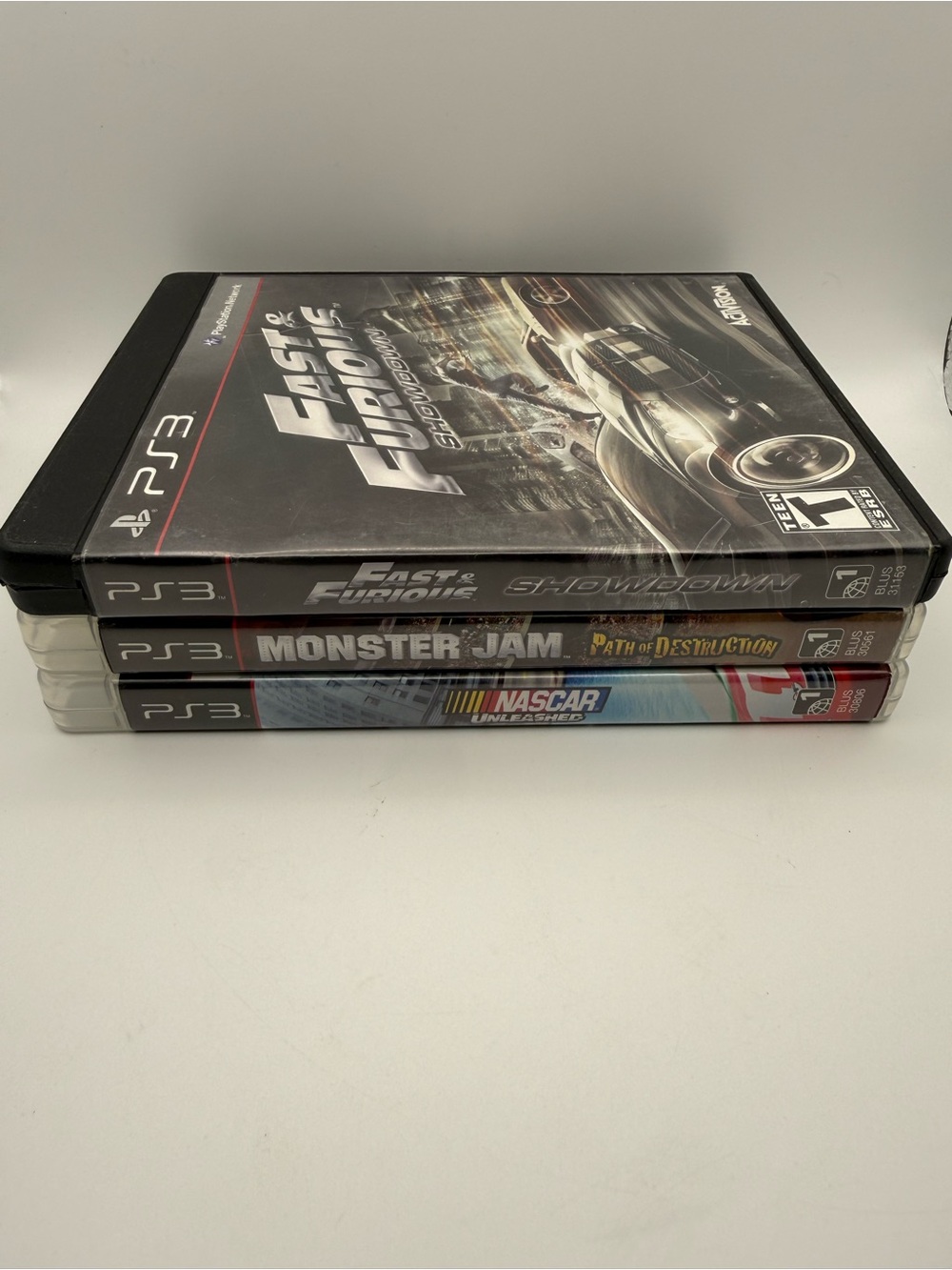 Sony PS3 Car Racing Video Games Lot Fast & Furious, Monster Jam, NASCAR Tested